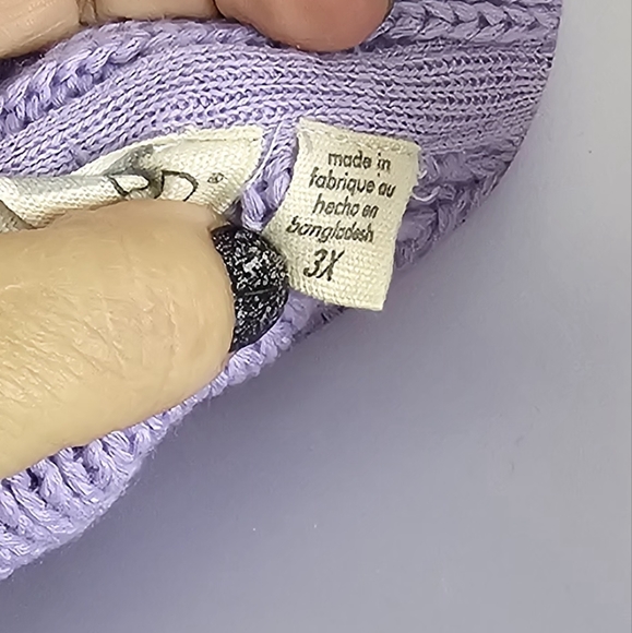 Lavender v Neck sweater plus size 3x cardigan button up - Picture 6 of 6